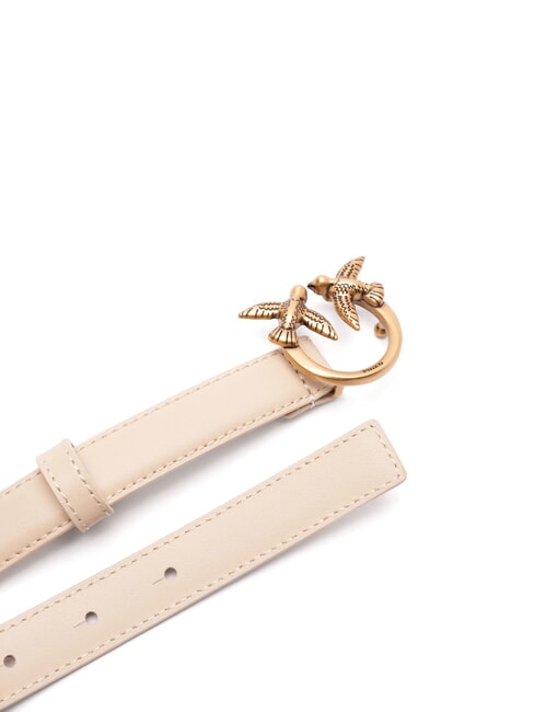 LOVE BERRY Leather belt beige-smoky gray-antique gold - Belts