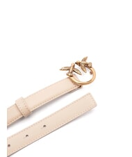 PINKO LOVE BERRY Leather belt beige-smoky gray-antique gold - Belts - 2