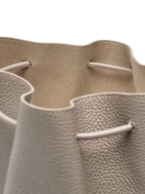 CAMPIONARIO - SFERA Leather bucket bag gray stucco - Women&rsquo;s Bags