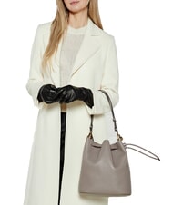 FURLA CAMPIONARIO - SFERA Leather bucket bag gray stucco - Women&rsquo;s Bags - 5