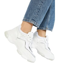 FURLA CAMPIONARIO - WONDERLACE UP Women's Sneakers talcum powder h+silver color - Women&rsquo;s shoes - 8