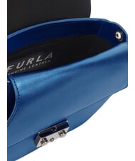 FURLA METROPOLIS Leather shoulder bag cobalt blue + light silver - Women&rsquo;s Bags - 3
