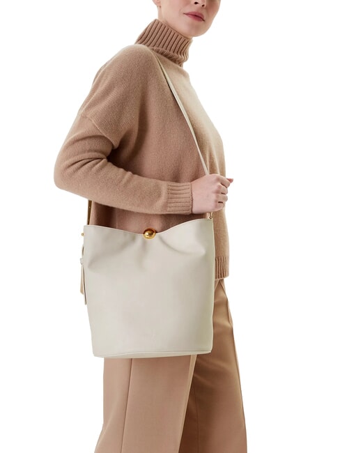 SFERA Leather shoulder bucket bag Marshmallow - Women&rsquo;s Bags