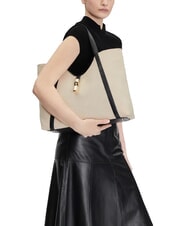 FURLA CAMPIONARIO - GOCCIA Canvas shoulder bag natural + black - Women&rsquo;s Bags - 2