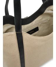 FURLA CAMPIONARIO - GOCCIA Canvas shoulder bag natural + black - Women&rsquo;s Bags - 5