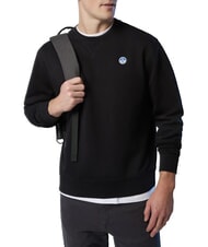 NORTH SAILS ROUND LOGO Cotton crewneck sweatshirt black - Sweatshirts - 3