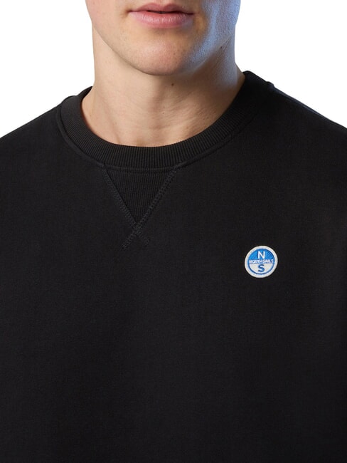 ROUND LOGO Cotton crewneck sweatshirt black - Sweatshirts