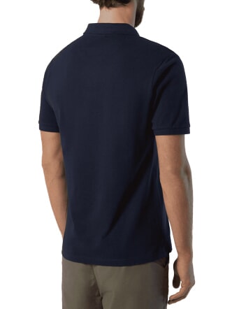 BASIC Short-sleeved cotton polo navy blue - Polo shirt