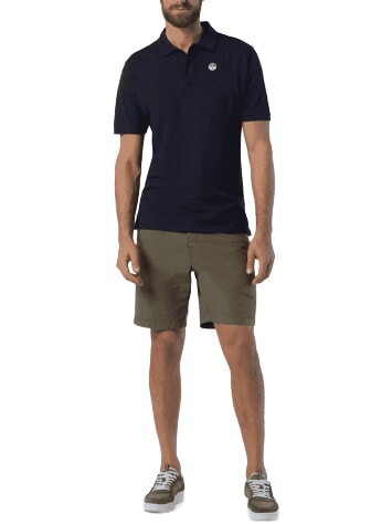 BASIC Short-sleeved cotton polo navy blue - Polo shirt