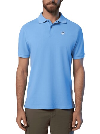 BASIC Short-sleeved cotton polo light blue - Polo shirt
