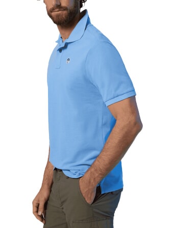 BASIC Short-sleeved cotton polo light blue - Polo shirt