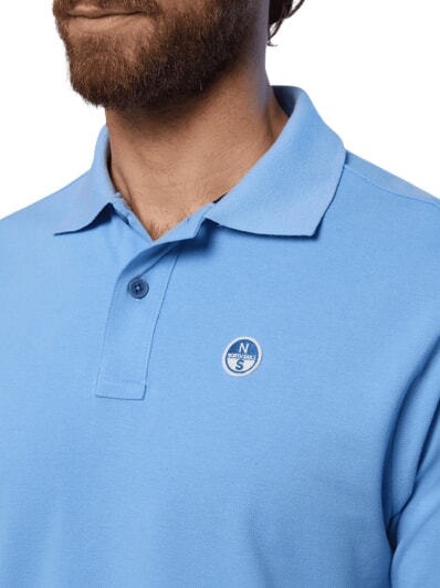 BASIC Short-sleeved cotton polo light blue - Polo shirt
