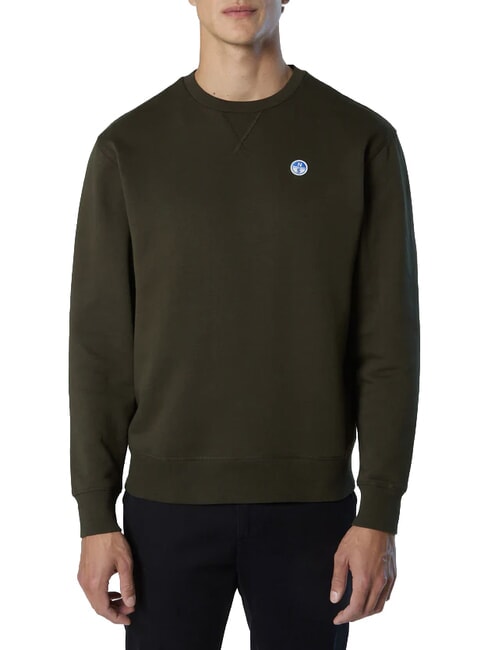 ROUND LOGO Cotton crewneck sweatshirt forest night - Sweatshirts