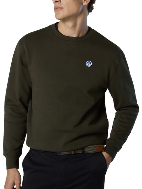 ROUND LOGO Cotton crewneck sweatshirt forest night - Sweatshirts