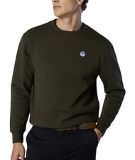 NORTH SAILS ROUND LOGO Cotton crewneck sweatshirt forest night - Sweatshirts - 3