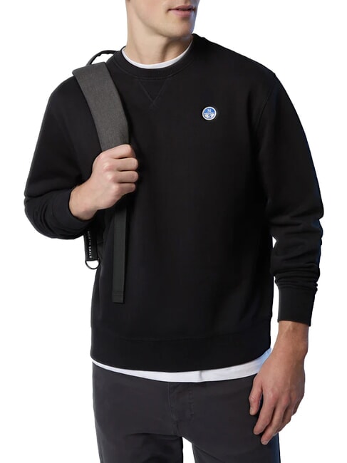 ROUND LOGO Cotton crewneck sweatshirt black - Sweatshirts