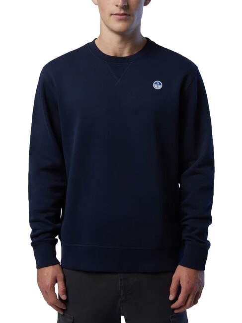 ROUND LOGO Cotton crewneck sweatshirt navy blue - Sweatshirts
