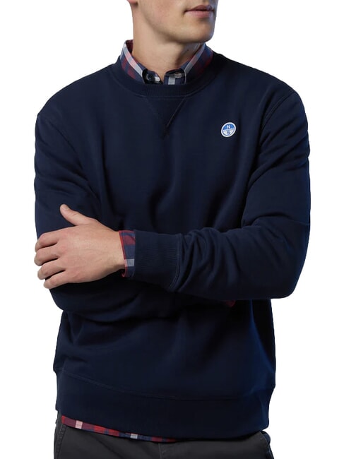 ROUND LOGO Cotton crewneck sweatshirt navy blue - Sweatshirts