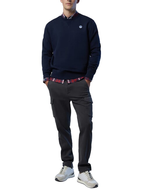 ROUND LOGO Cotton crewneck sweatshirt navy blue - Sweatshirts