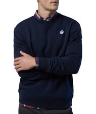 NORTH SAILS ROUND LOGO Cotton crewneck sweatshirt navy blue - Sweatshirts - 3