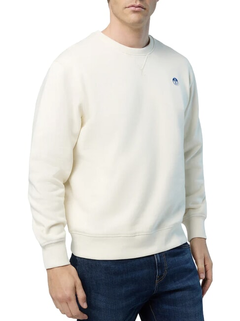 ROUND LOGO Cotton crewneck sweatshirt Marshmallow - Sweatshirts