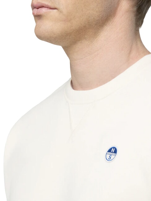 ROUND LOGO Cotton crewneck sweatshirt Marshmallow - Sweatshirts