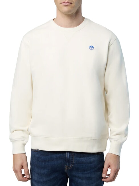 ROUND LOGO Cotton crewneck sweatshirt Marshmallow - Sweatshirts