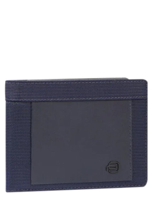 ORION Wallet in recycled leather and fabric blue - Men&rsquo;s Wallets