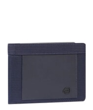 PIQUADRO ORION Wallet in recycled leather and fabric blue - Men&rsquo;s Wallets - 3