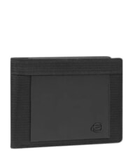 PIQUADRO ORION Wallet in recycled leather and fabric Black - Men&rsquo;s Wallets - 3