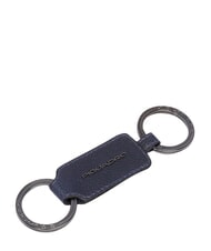 PIQUADRO CRONUS 2-ring leather keychain blue - Key holders - 2