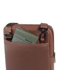 PIQUADRO CRONUS Leather iPad bag BROWN - Over-the-shoulder Bags for Men - 4