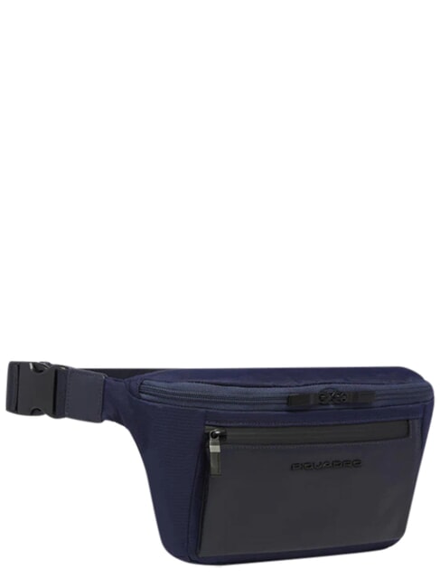ORION Leather and fabric bum bag blue - Hip pouches
