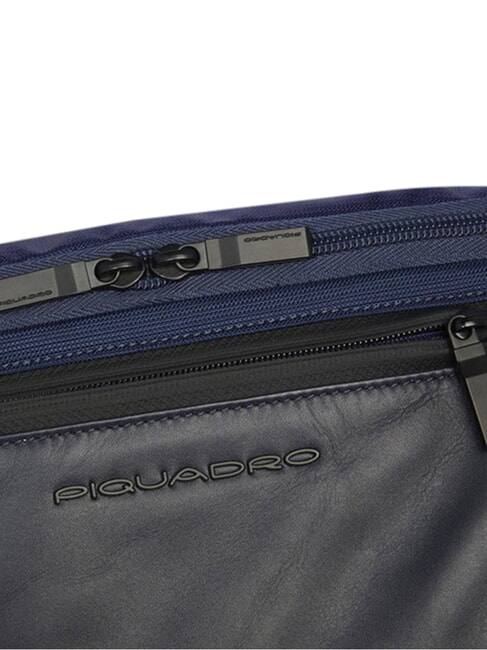 ORION Leather and fabric bum bag blue - Hip pouches