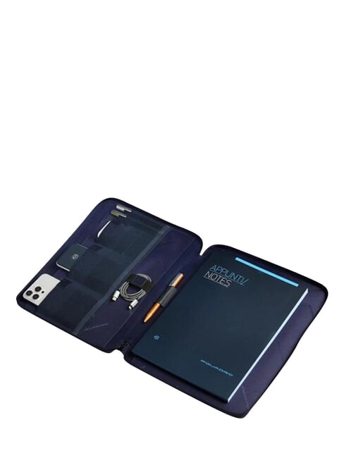 ORION Leather and fabric clipboard blue - Tablet holder& Organizer