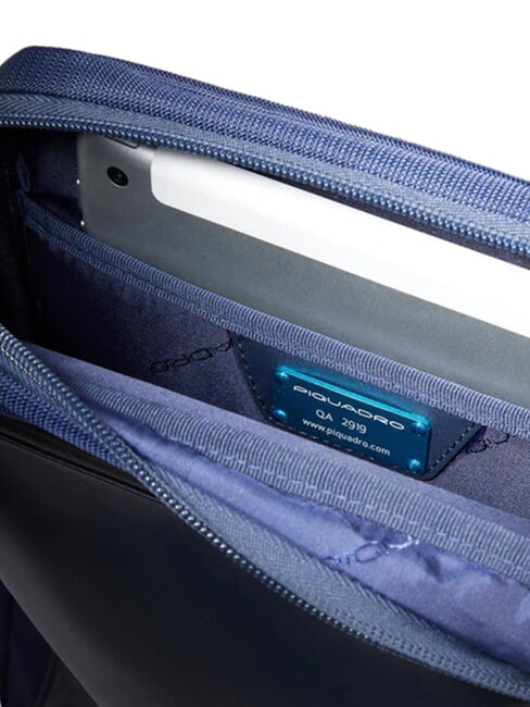 ORION Shoulder bag, iPad holder, mixed leather blue - Over-the-shoulder Bags for Men