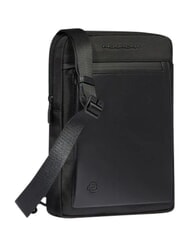 PIQUADRO ORION Shoulder bag, iPad holder, mixed leather Black - Over-the-shoulder Bags for Men - 3