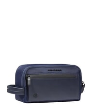 PIQUADRO ORION Fabric and leather beauty case blue - Beauty Case - 4