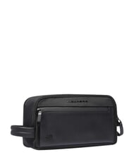 PIQUADRO ORION Fabric and leather beauty case Black - Beauty Case - 3