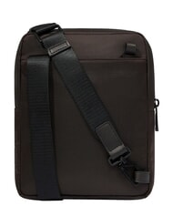 PIQUADRO WOLLEM Fabric and leather iPad mini bag MORO - Over-the-shoulder Bags for Men - 4