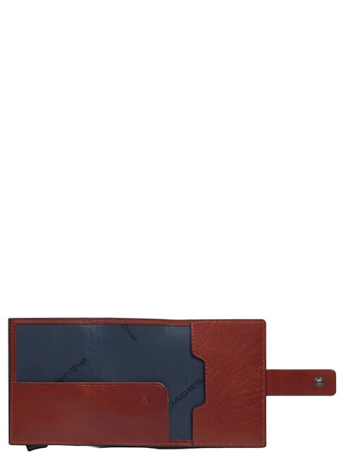 S141 Automatic card holder in metal and leather LEATHER - Men&rsquo;s Wallets