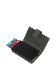 PIQUADRO CORNER SPECIALE GOMMATO Waterproof automatic card holder GREEN - Men&rsquo;s Wallets - 3