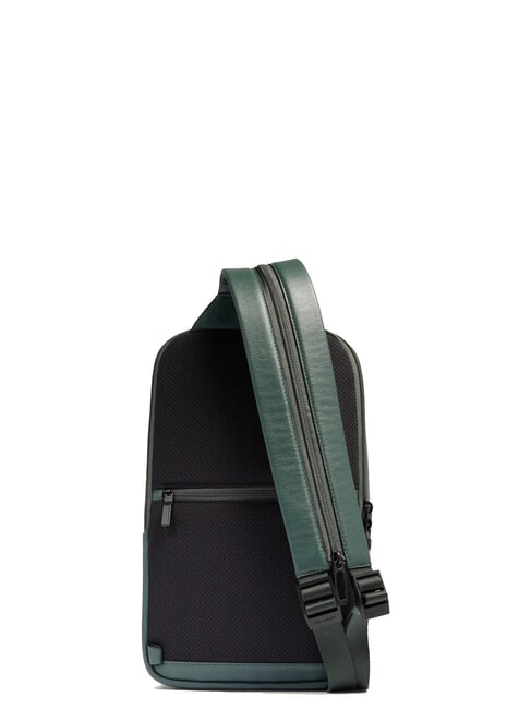 W137 One-shoulder leather backpack GREEN - Laptop backpacks