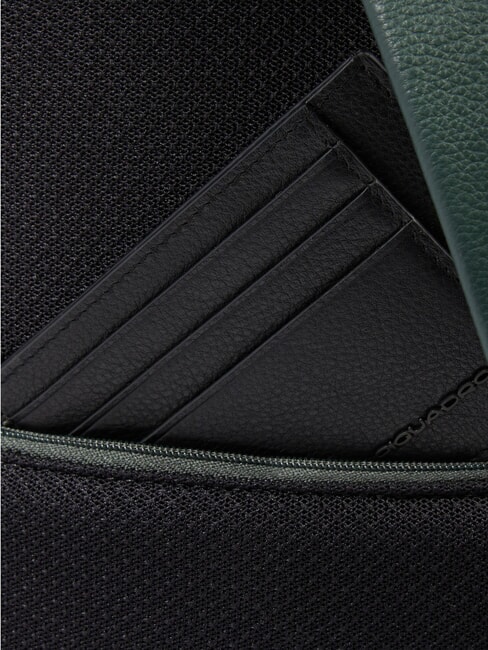 W137 One-shoulder leather backpack GREEN - Laptop backpacks