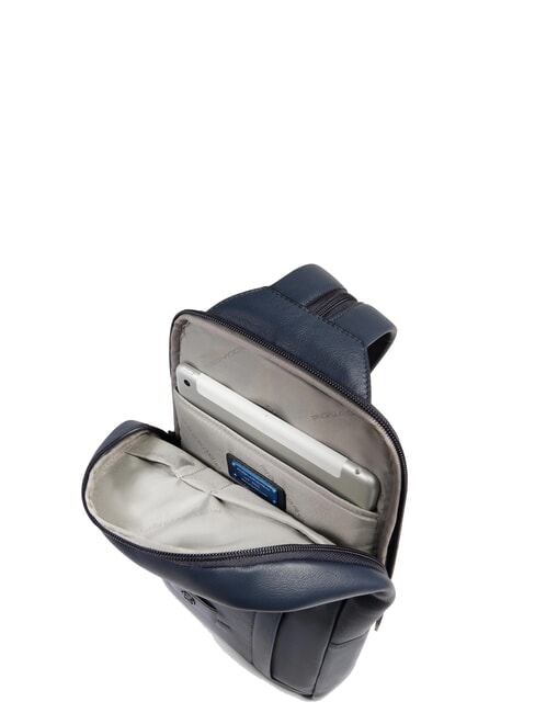 W137 One-shoulder leather backpack blue - Laptop backpacks