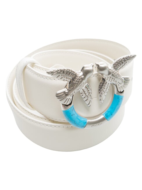 LOVE BERRY Leather belt white cloud-matt. silver - Belts