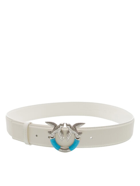 LOVE BERRY Leather belt white cloud-matt. silver - Belts