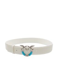 PINKO LOVE BERRY Leather belt white cloud-matt. silver - Belts - 2