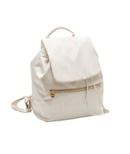 BORBONESE MEDIUM ECO LINE Medium backpack in fabric white cotton - Women&rsquo;s Bags - 4