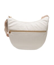 BORBONESE LUNA BAG MEDIUM LUNA Hobo bag, Medium white cotton - Women&rsquo;s Bags - 4